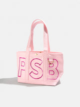 BaubleBar Hot Pink - 
    Personalized canvas tote bag with custom embroidered initials 
  
