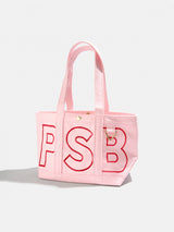 BaubleBar Cherry Red - 
    Personalized canvas tote bag with custom embroidered initials 
  
