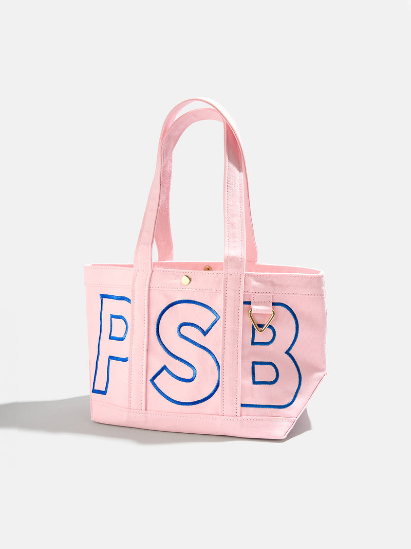BaubleBar Royal Blue - 
    Personalized canvas tote bag with custom embroidered initials 
  
