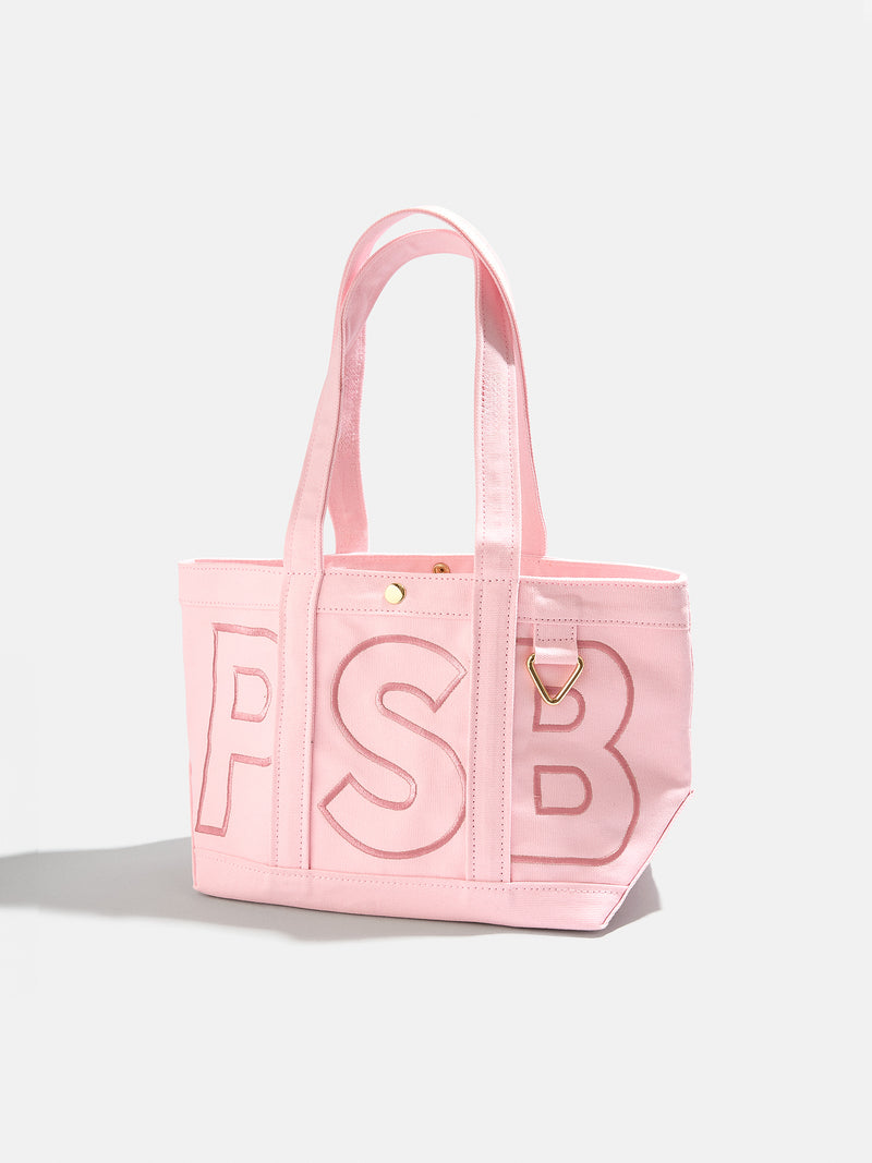 BaubleBar Soft Pink - 
    Personalized canvas tote bag with custom embroidered initials 
  
