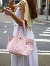 BaubleBar Butter Yellow - 
    Personalized canvas tote bag with custom embroidered initials 
  
