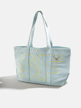 BaubleBar Butter Yellow - 
    Personalized canvas tote bag with custom embroidered initials 
  
