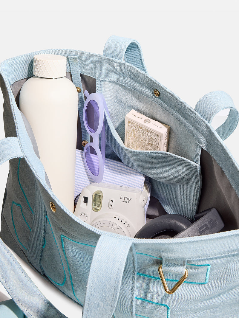 BaubleBar Lilac - 
    Personalized canvas tote bag with custom embroidered initials 
  
