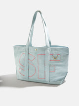 BaubleBar Soft Pink - 
    Personalized canvas tote bag with custom embroidered initials 
  
