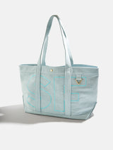 BaubleBar Turquoise - 
    Personalized canvas tote bag with custom embroidered initials 
  
