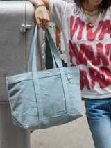 BaubleBar Royal Blue - 
    Personalized canvas tote bag with custom embroidered initials 
  
