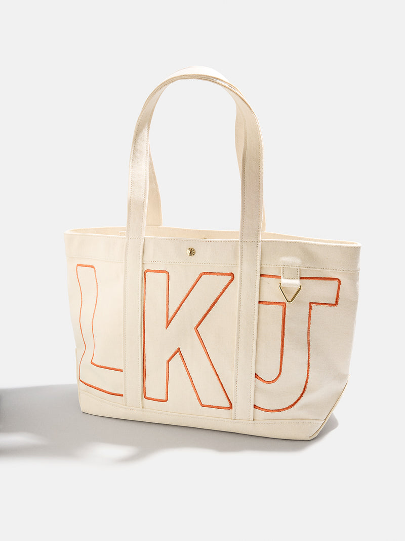 BaubleBar Tangerine Orange - 
    Personalized tote bag in 3 sizes - select 2-3 initials
  
