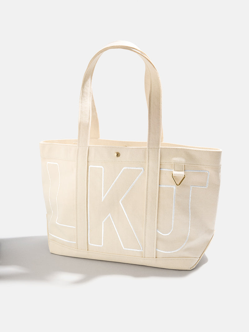 BaubleBar Pure White - 
    Personalized tote bag in 3 sizes - select 2-3 initials
  
