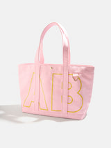 BaubleBar Butter Yellow - 
    Personalized canvas tote bag with custom embroidered initials 
  
