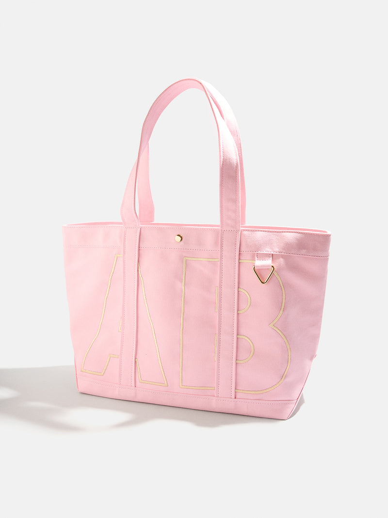 BaubleBar Desert Tan - 
    Personalized canvas tote bag with custom embroidered initials 
  
