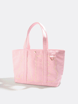 BaubleBar  - 
    Personalized canvas tote bag with custom embroidered initials 
  

