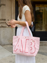BaubleBar Lilac - 
    Personalized canvas tote bag with custom embroidered initials 
  
