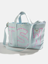 BaubleBar Hot Pink - 
    Personalized canvas tote bag with custom embroidered initials 
  
