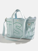 BaubleBar Kelly Green - 
    Personalized canvas tote bag with custom embroidered initials 
  

