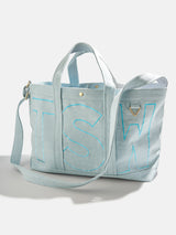BaubleBar Turquoise - 
    Personalized canvas tote bag with custom embroidered initials 
  

