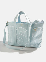 BaubleBar Pure White - 
    Personalized canvas tote bag with custom embroidered initials 
  
