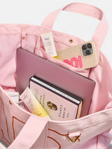 BaubleBar Soft Pink - 
    Personalized canvas tote bag with custom embroidered initials 
  
