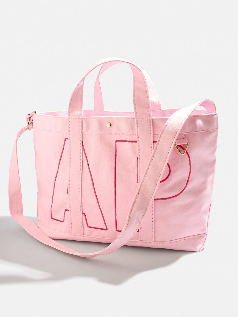 BaubleBar Cherry Red - 
    Personalized canvas tote bag with custom embroidered initials 
  
