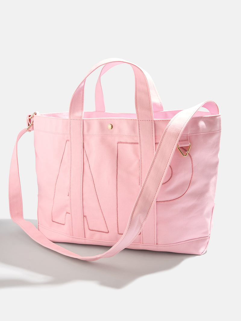 BaubleBar Soft Pink - 
    Personalized canvas tote bag with custom embroidered initials 
  

