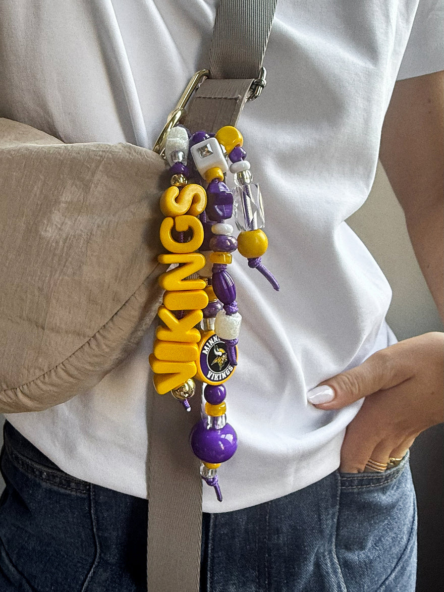 NFL Beaded Bag Charm - Minnesota Vikings