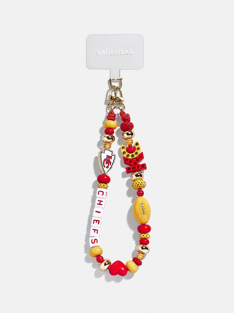 NFL Beaded Phone Charm - Kansas City Chiefs