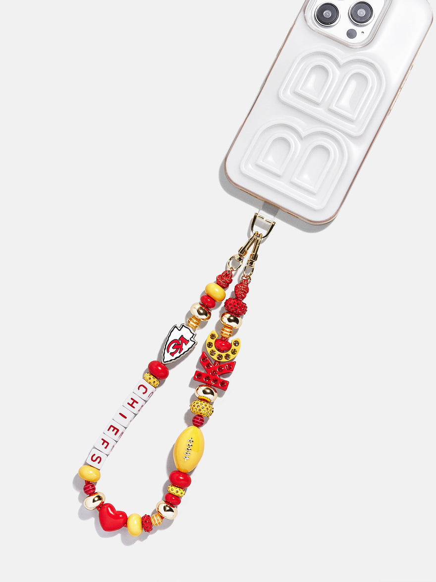NFL Beaded Phone Charm - Kansas City Chiefs