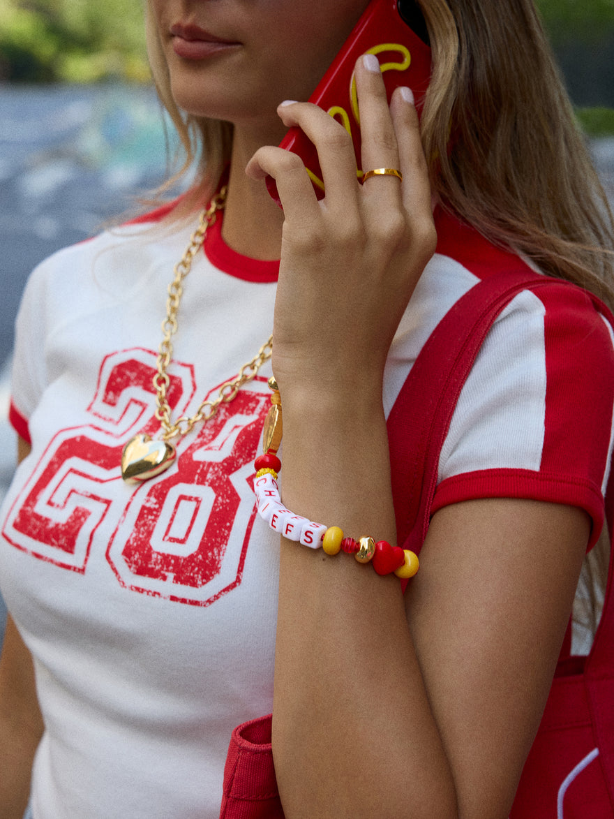 NFL Beaded Phone Charm - Kansas City Chiefs