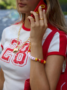 NFL Beaded Phone Charm - Kansas City Chiefs
