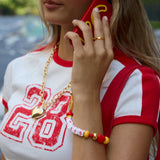 NFL Beaded Phone Charm - Kansas City Chiefs