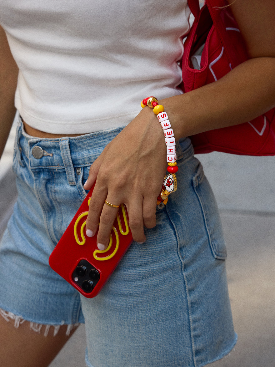 NFL Beaded Phone Charm - Kansas City Chiefs