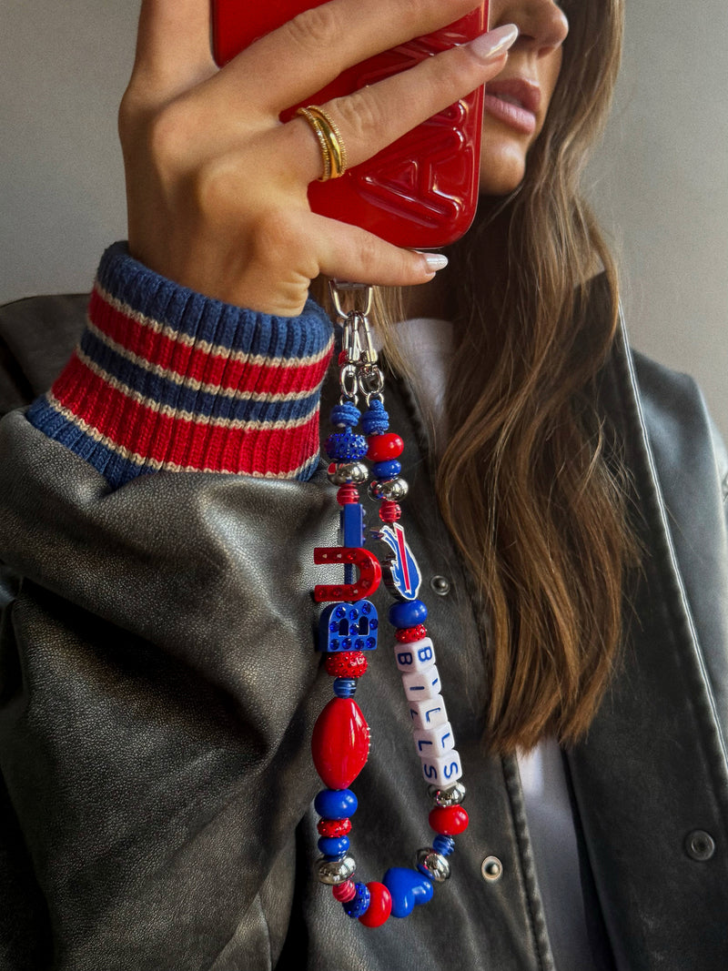 BaubleBar NFL Beaded Phone Charm - Buffalo Bills - 
    Hands-free wristlet phone strap 
  
