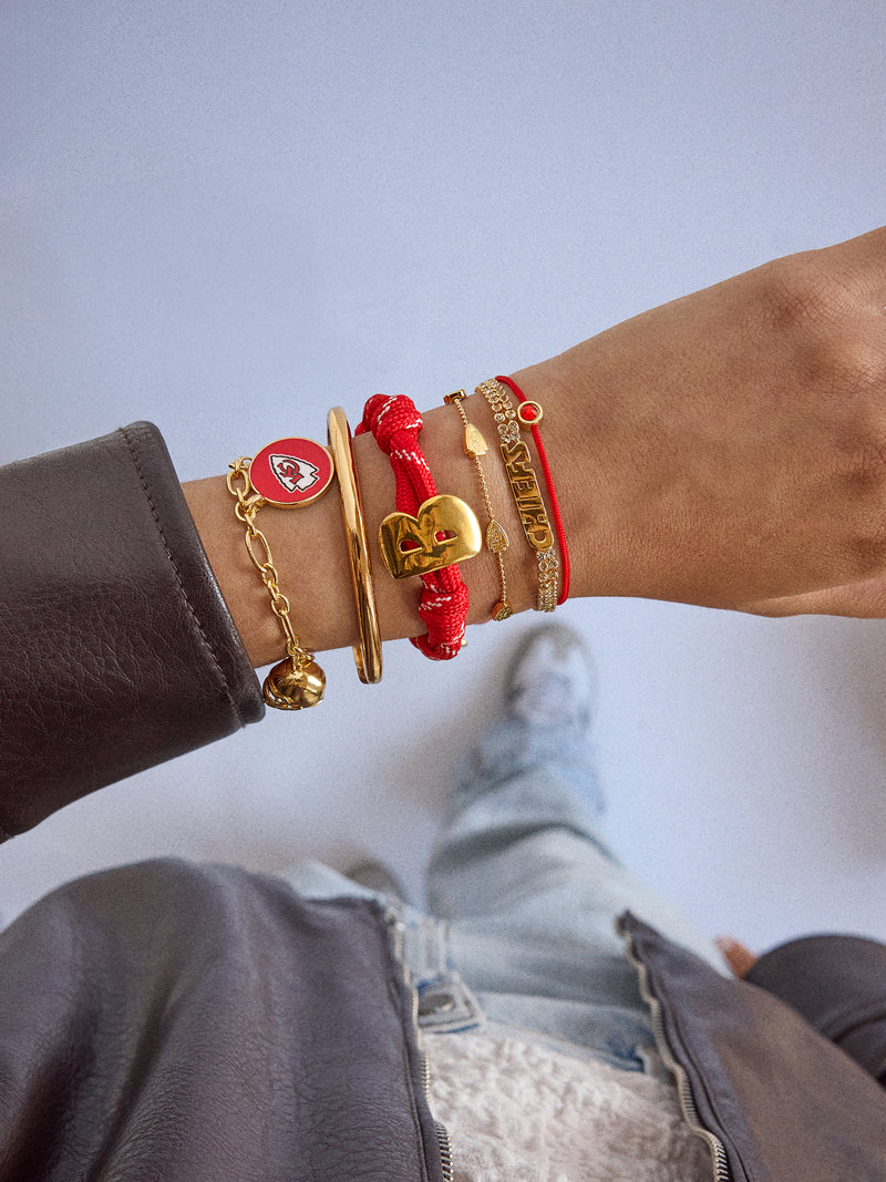 BaubleBar Kansas City Chiefs NFL Charm Bracelet - 
    Gold bracelet with charms
  
