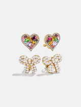 BaubleBar Just A Girl Kids’ Clip-On Earring Set - Just a Girl - 
    Set of 2 pairs of clip-on earrings
  
