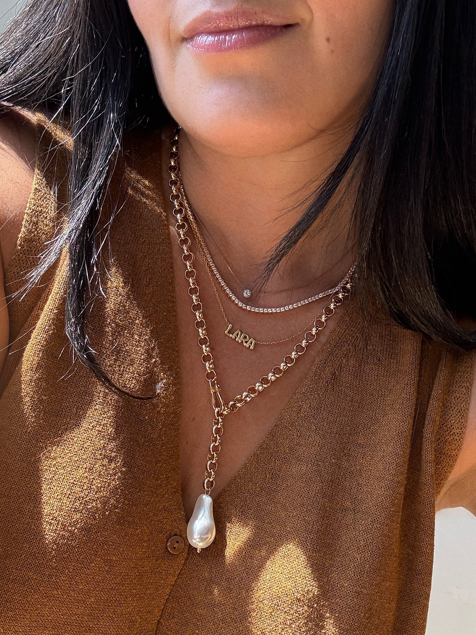 Teagan Pearl Lariat Necklace - Gold/Pearl – Enjoy 20% Off