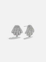 BaubleBar Raye Stud Earrings - Silver/Pavé - 
    Crystal earrings 
  
