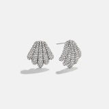 Raye Stud Earrings - Silver/Pavé