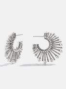 Jordan Sunburst Hoop Earrings - Silver/Pavé