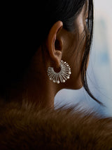 BaubleBar Jordan Sunburst Hoop Earrings - Silver/Pavé - 
    UP TO 80% OFF SALE
  
