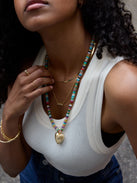 Millie Bubble Heart Necklace - Gold/Multi