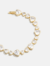 BaubleBar Zadie Heart Tennis Bracelet - Gold/Pavé - 
    Crystal bracelet for stacking 
  
