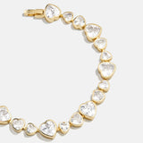 Zadie Heart Tennis Bracelet - Gold/Pavé