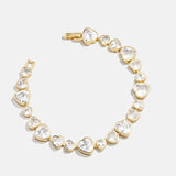 Zadie Heart Tennis Bracelet - Gold/Pavé