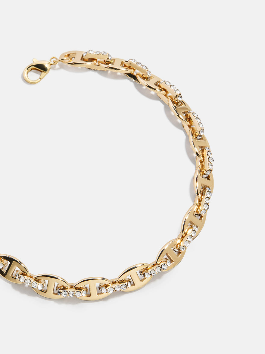 Thalia Mariner Chain Bracelet - Gold/Pavé