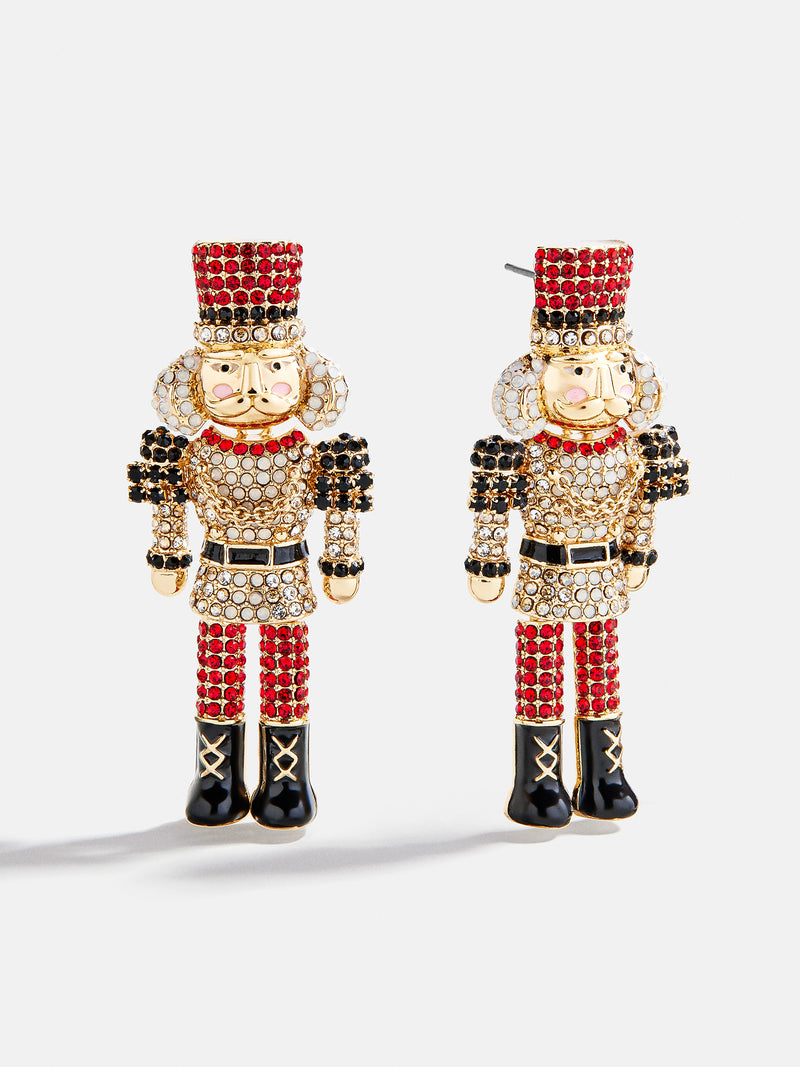 March of the Bling Statement Earrings - Red/Black