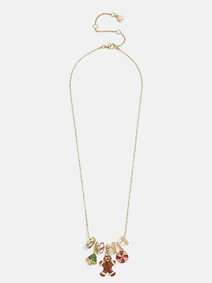 Holly Jolly Christmas Charm Necklace - Gingerbread Man
