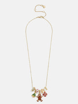 BaubleBar Holly Jolly Christmas Charm Necklace - Gingerbread Man - 
    Gold ball chain with Christmas charms
  
