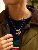 BaubleBar Holly Jolly Christmas Charm Necklace - Gingerbread Man - 
    Gold ball chain with Christmas charms
  
