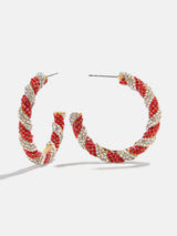 BaubleBar Mint Condition Hoop Earrings - Mint Condition Large Hoop - 
    Christmas candy cane hoop earrings
  
