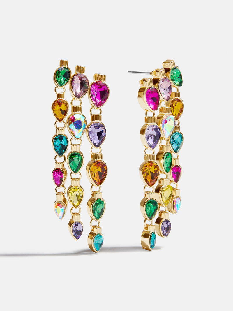 Jingle Lady Statement Earrings - Christmas Lights