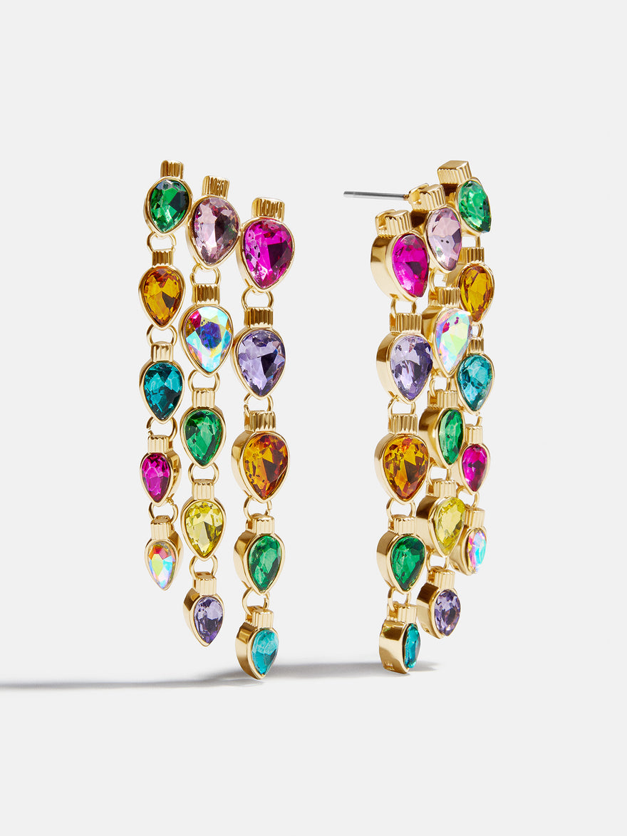 Jingle Lady Statement Earrings - Christmas Lights